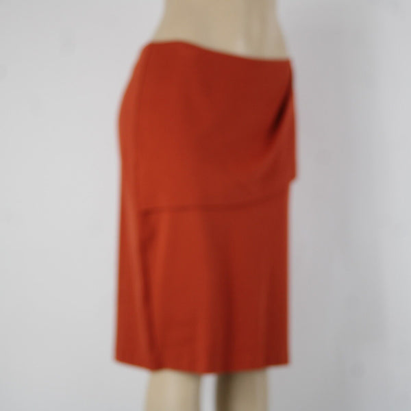 Cabi Sz 10 Rust Orange Overlay Unlined Hook Eye Rayon Spandex Skirt