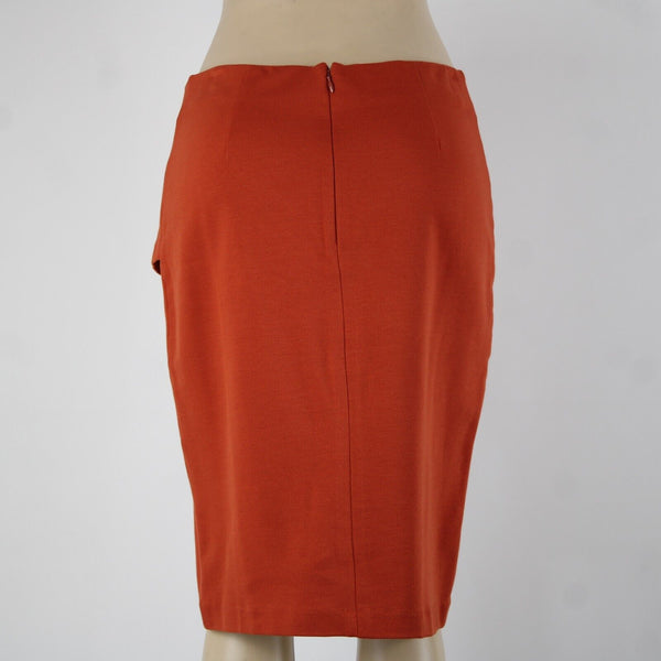 Cabi Sz 10 Rust Orange Overlay Unlined Hook Eye Rayon Spandex Skirt