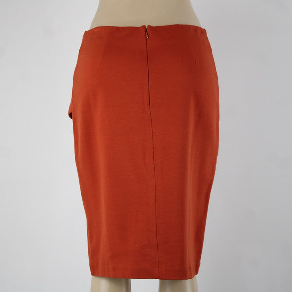 Cabi Sz 10 Rust Orange Overlay Unlined Hook Eye Rayon Spandex Skirt