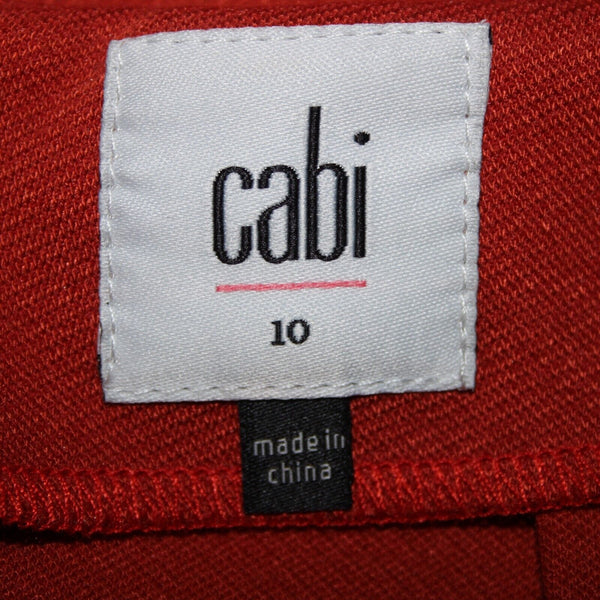 Cabi Sz 10 Rust Orange Overlay Unlined Hook Eye Rayon Spandex Skirt