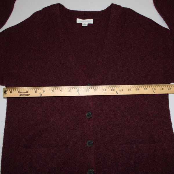 Treasure Bond Cardigan Sz XS Burgundy Purple Buttons Pockets Acrylic Cardigan