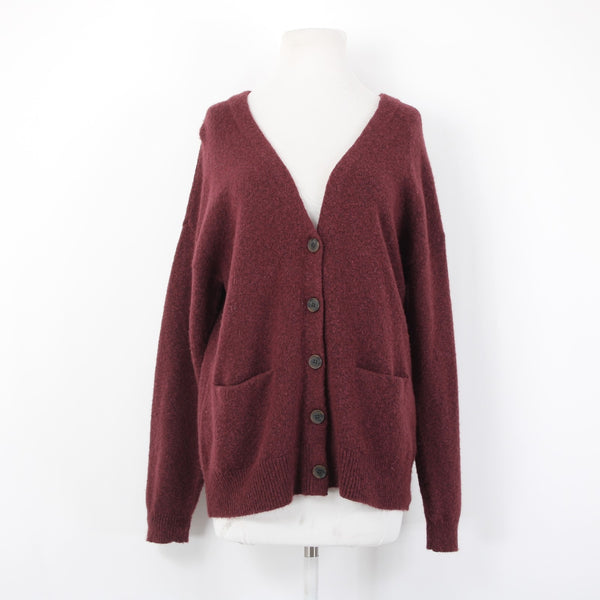 Treasure Bond Cardigan Sz XS Burgundy Purple Buttons Pockets Acrylic Cardigan