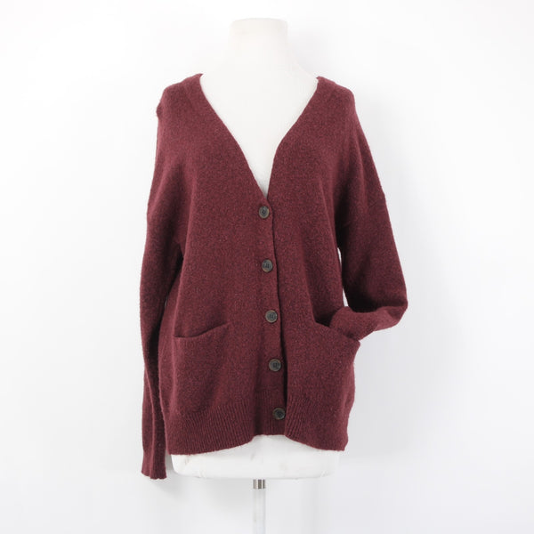 Treasure Bond Cardigan Sz XS Burgundy Purple Buttons Pockets Acrylic Cardigan