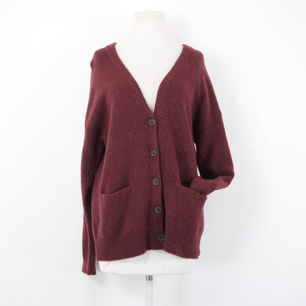 Treasure Bond Cardigan Sz XS Burgundy Purple Buttons Pockets Acrylic Cardigan