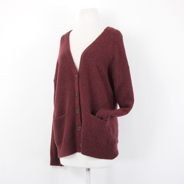 Treasure Bond Cardigan Sz XS Burgundy Purple Buttons Pockets Acrylic Cardigan