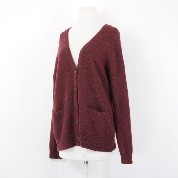 Treasure Bond Cardigan Sz XS Burgundy Purple Buttons Pockets Acrylic Cardigan