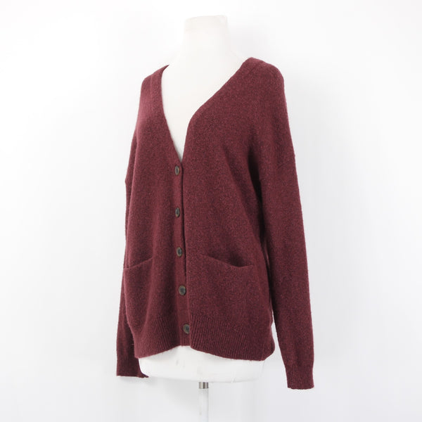 Treasure Bond Cardigan Sz XS Burgundy Purple Buttons Pockets Acrylic Cardigan