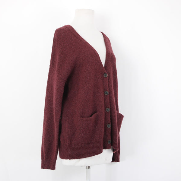 Treasure Bond Cardigan Sz XS Burgundy Purple Buttons Pockets Acrylic Cardigan