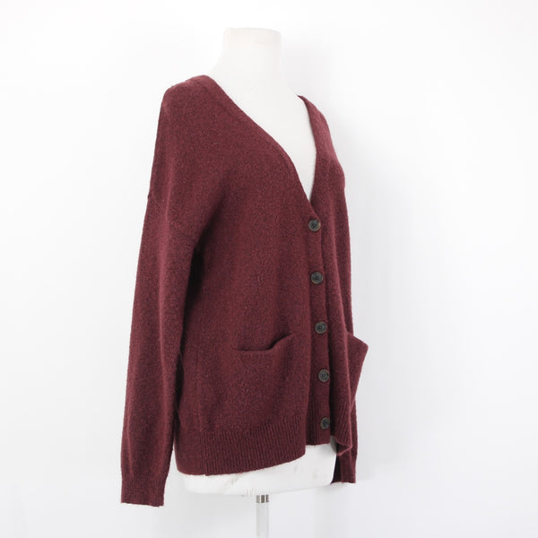Treasure Bond Cardigan Sz XS Burgundy Purple Buttons Pockets Acrylic Cardigan