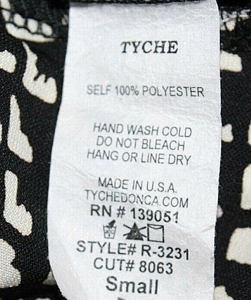 Tyche Sz S x 3" Cream Black Bohemian Pocketed 100% Polyester Romper
