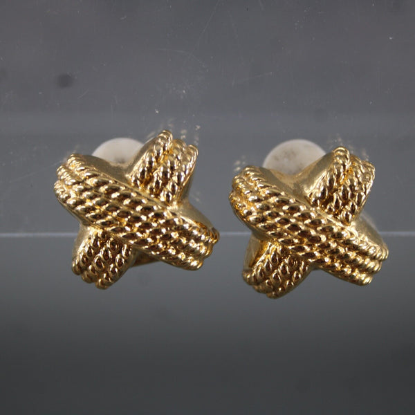 Ivana Goldtone Detachable Fringe Dangle 1.75" Huggie Clip On Earrings
