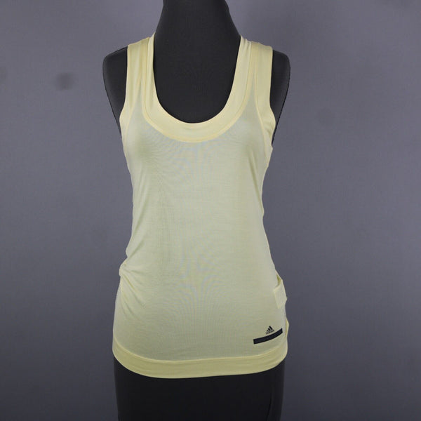 Adidas Stella McCartney Sz 36 Yellow Adjustable Back Lyocell Polyester Top