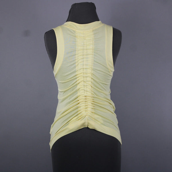 Adidas Stella McCartney Sz 36 Yellow Adjustable Back Lyocell Polyester Top