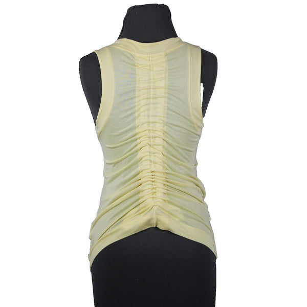 Adidas Stella McCartney Sz 36 Yellow Adjustable Back Lyocell Polyester Top