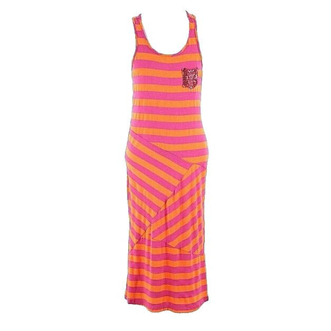 Zunie XL/16 Pink Orange Sequins Polyester Rayon Spandex Girls Maxi Dress
