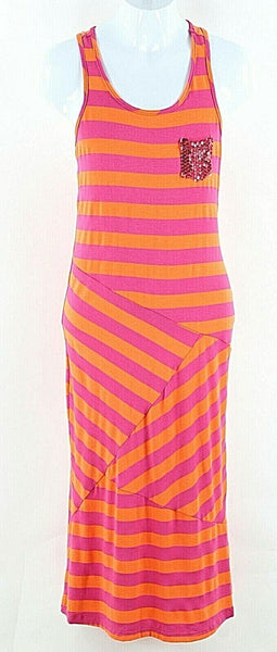 Zunie XL/16 Pink Orange Sequins Polyester Rayon Spandex Girls Maxi Dress