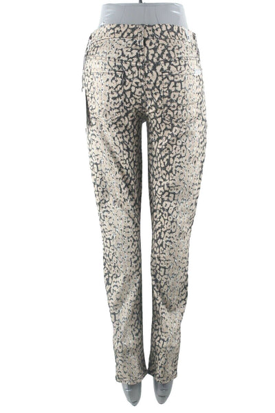 7 For All Mankind NEW $218 Sz 28 X 29 Brown Multi Skinny Cotton Blend Pant