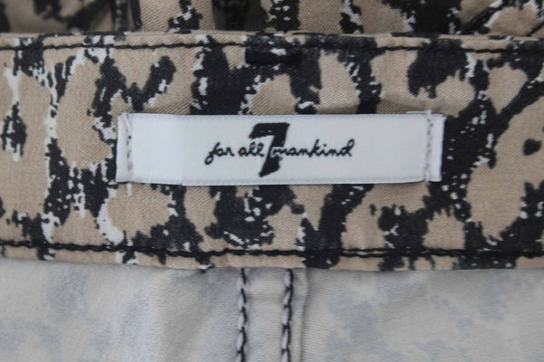 7 For All Mankind NEW $218 Sz 28 X 29 Brown Multi Skinny Cotton Blend Pant