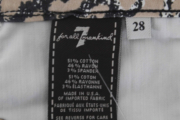 7 For All Mankind NEW $218 Sz 28 X 29 Brown Multi Skinny Cotton Blend Pant