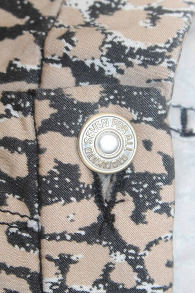 7 For All Mankind NEW $218 Sz 28 X 29 Brown Multi Skinny Cotton Blend Pant
