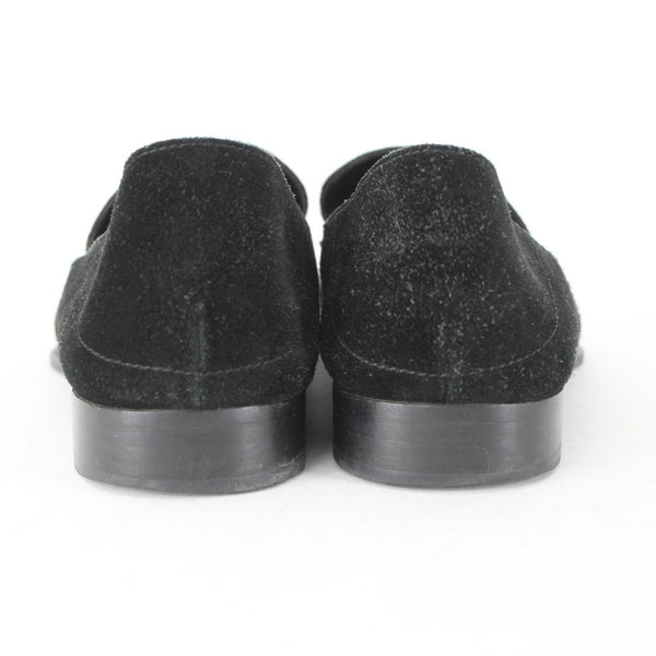 Johnny Was Flats Sz 10 Black Multi Bird Embroidered Slip On Suede Leather Flats