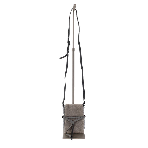 Brunello Cucinelli Purse 5 x 7 x 1 Gray Silver Metallic With Box Crossbody Purse