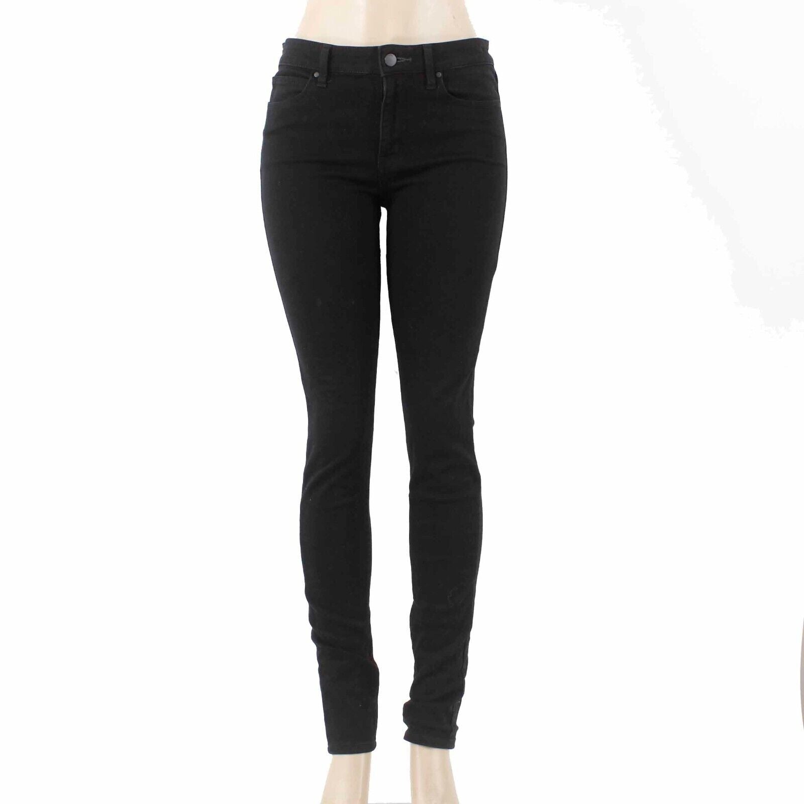 UniQlo Jeans Sz 28 x 32 Black Tapered Skinny Ultra Stretch Cotton Blend Jeans