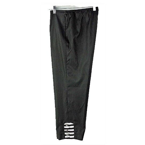 City Girl Sz 12 x 23.5" Black White Silver Cotton Poly Spandex Ankle Pant