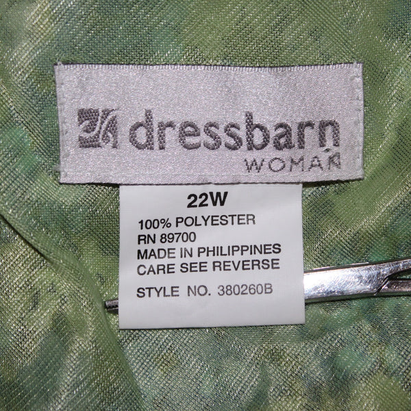 Dress Barn Woman Dress Sz 22W Green Blue Multicolor Floral Lined 100% Poly Dress