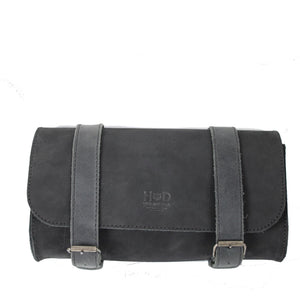 Hide And Drink 11 X 6 X 3 Charcoal Black Buckle Clutch 100% Leather Purse