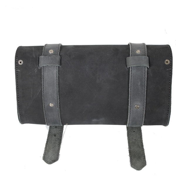 Hide And Drink 11 X 6 X 3 Charcoal Black Buckle Clutch 100% Leather Purse