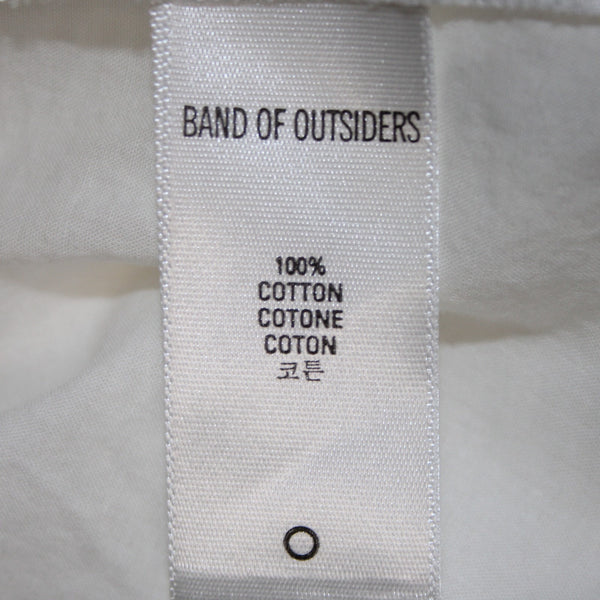 Band Of Outsiders Dress Sz 1 White Black Ribbon Tie Layered V Neck 100% Cotton