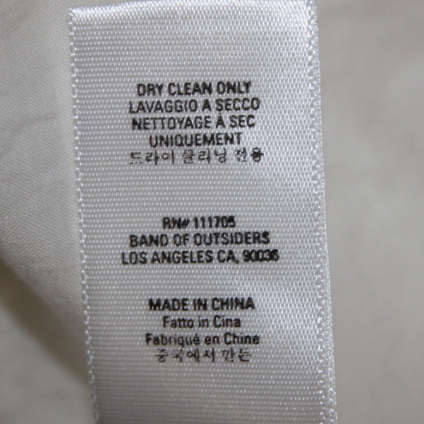 Band Of Outsiders Dress Sz 1 White Black Ribbon Tie Layered V Neck 100% Cotton