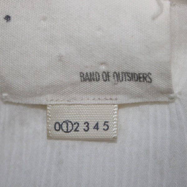 Band Of Outsiders Dress Sz 1 White Black Ribbon Tie Layered V Neck 100% Cotton
