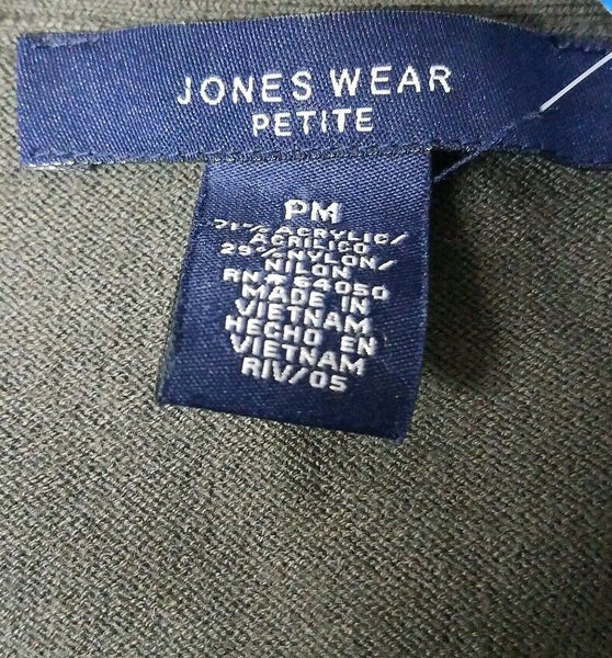 Jones Wear Sz MP Brown White Mint Button Up Acrylic Blend Cardigan Sweater