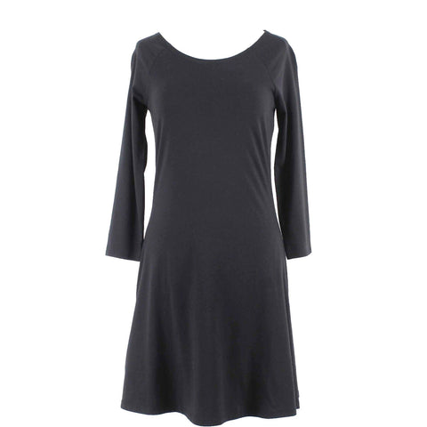 Synergy Sz XS Black Pullover A Line Scoop Neck Cotton Blend Knit Dress