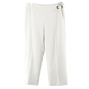 Chicos Sz 0 X 24 Beige Crop Side Zipper Poly Blend Crop Capri Pant