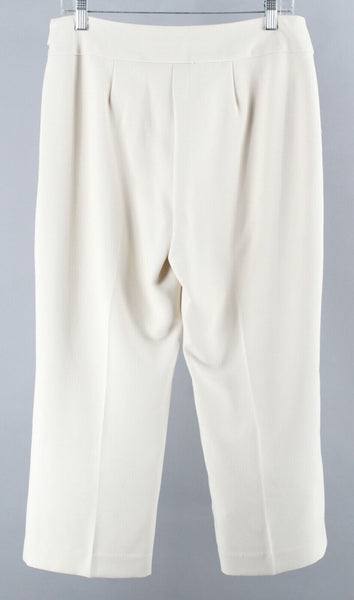 Chicos Sz 0 X 24 Beige Crop Side Zipper Poly Blend Crop Capri Pant