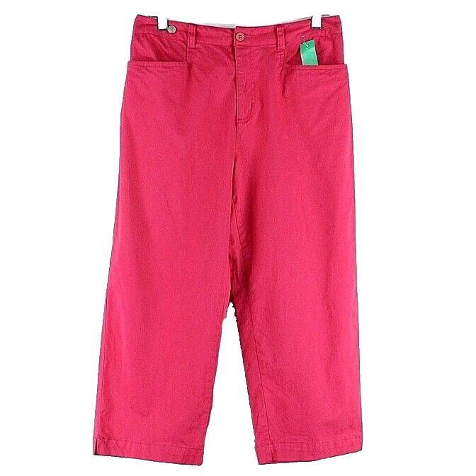 Caribbean Joe Size 10 x 22 Magenta Pink Cotton Spandex Capri Clamdigger Pant
