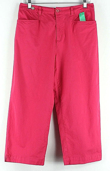 Caribbean Joe Size 10 x 22 Magenta Pink Cotton Spandex Capri Clamdigger Pant
