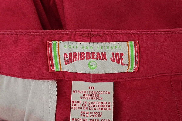 Caribbean Joe Size 10 x 22 Magenta Pink Cotton Spandex Capri Clamdigger Pant
