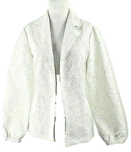 Tex by Max Azria NEW Sz 42 Cream Gold Pocketed Textured Poly Cotton Jacket