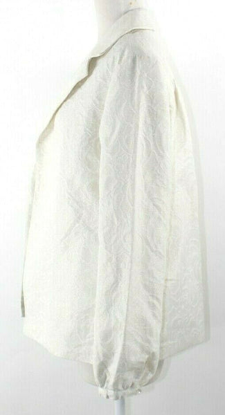 Tex by Max Azria NEW Sz 42 Cream Gold Pocketed Textured Poly Cotton Jacket