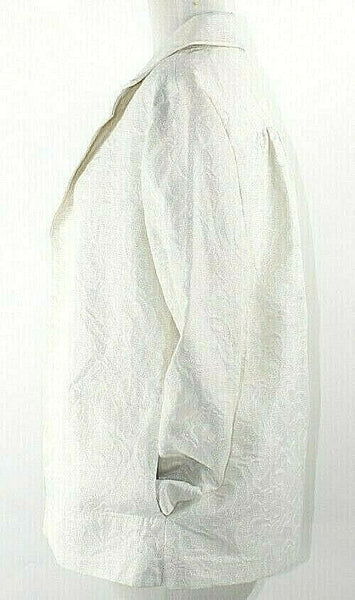 Tex by Max Azria NEW Sz 42 Cream Gold Pocketed Textured Poly Cotton Jacket