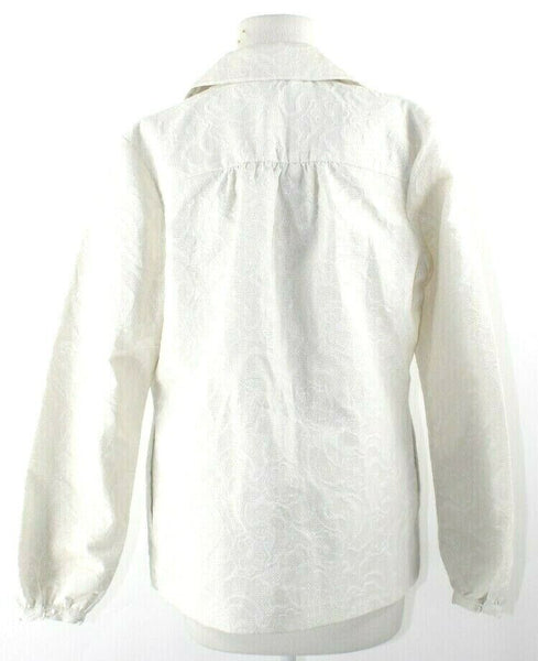 Tex by Max Azria NEW Sz 42 Cream Gold Pocketed Textured Poly Cotton Jacket