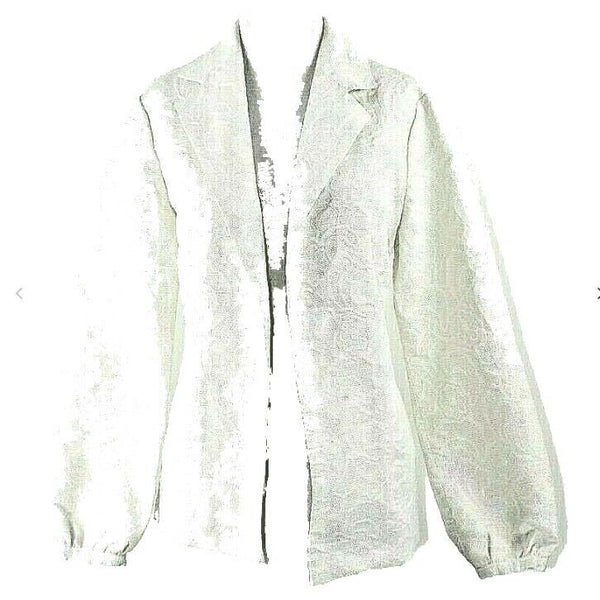 Tex by Max Azria NEW Sz 42 Cream Gold Pocketed Textured Poly Cotton Jacket
