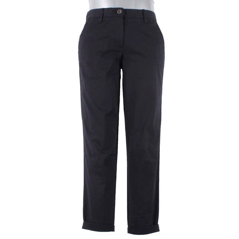 Talbots Sz 2 x 26.5 Black Cuffed Slim Girlfriend Chino Cotton Blend Pant