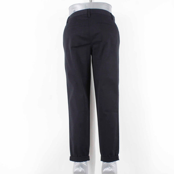 Talbots Sz 2 x 26.5 Black Cuffed Slim Girlfriend Chino Cotton Blend Pant