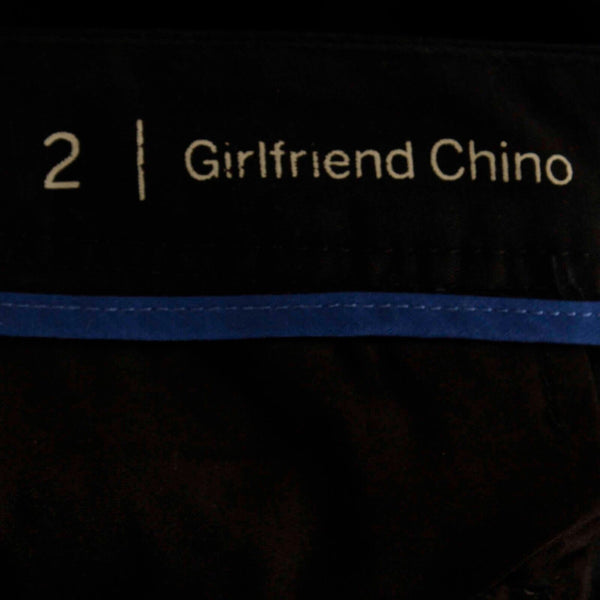 Talbots Sz 2 x 26.5 Black Cuffed Slim Girlfriend Chino Cotton Blend Pant