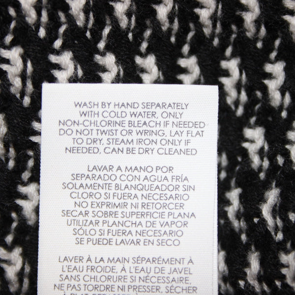 Cabi Sweater Sz S Black White Turtleneck Open Back Overlap 100% Cotton Sweater